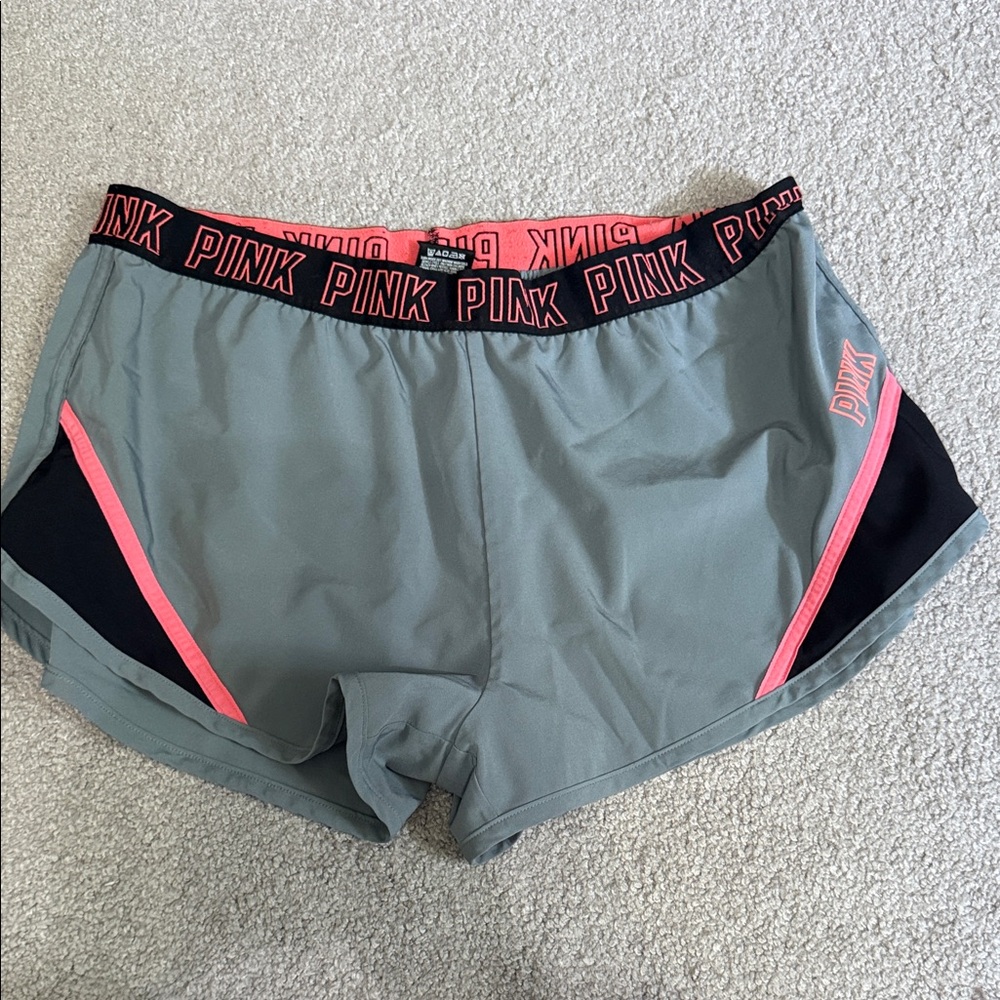 PINK Victoria's Secret Gray Shorts with Black and Pink Accents